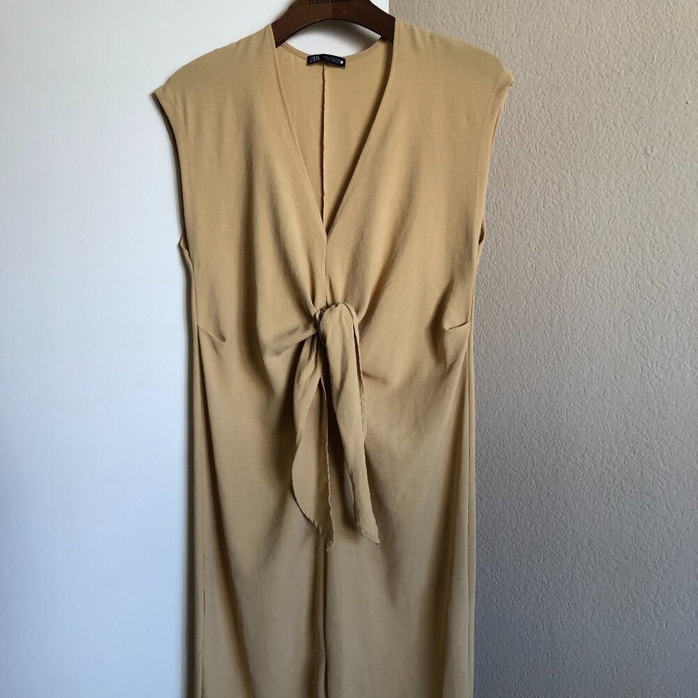 Zara Yellow Midi Summer Dress Size Medium